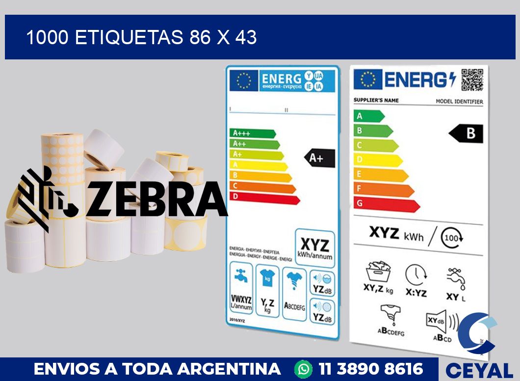 1000 etiquetas 86 x 43