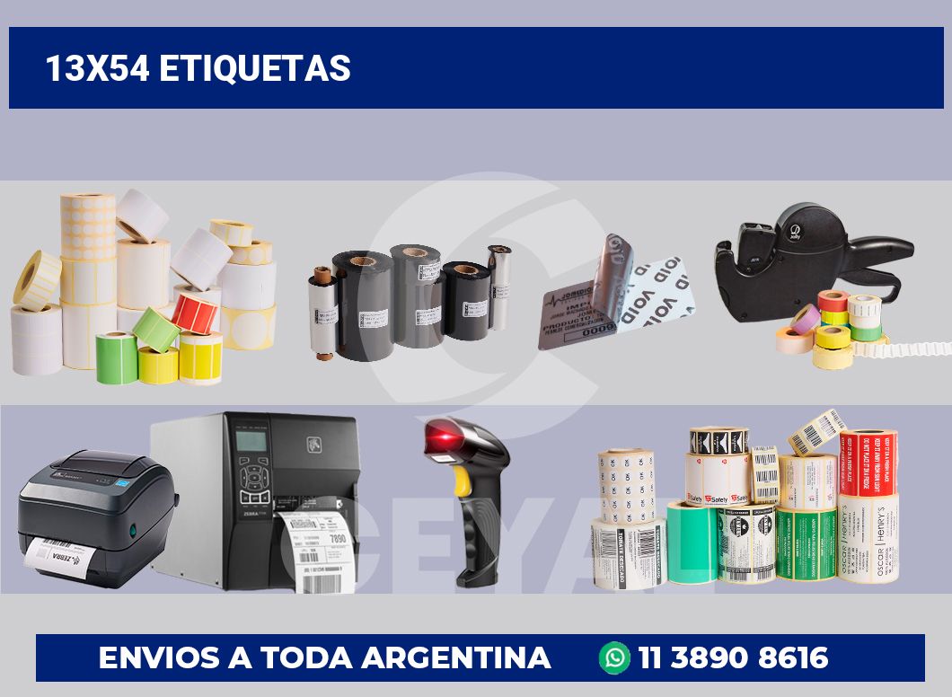 13×54 Etiquetas