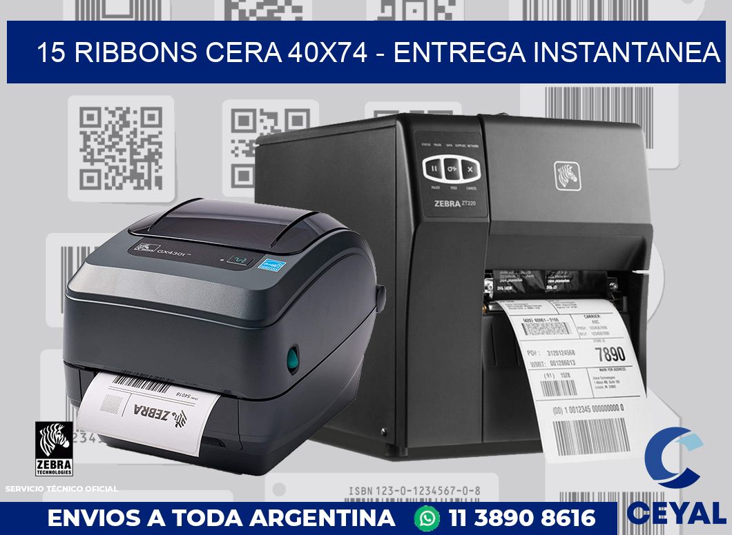 15 Ribbons cera 40x74 - entrega instantanea