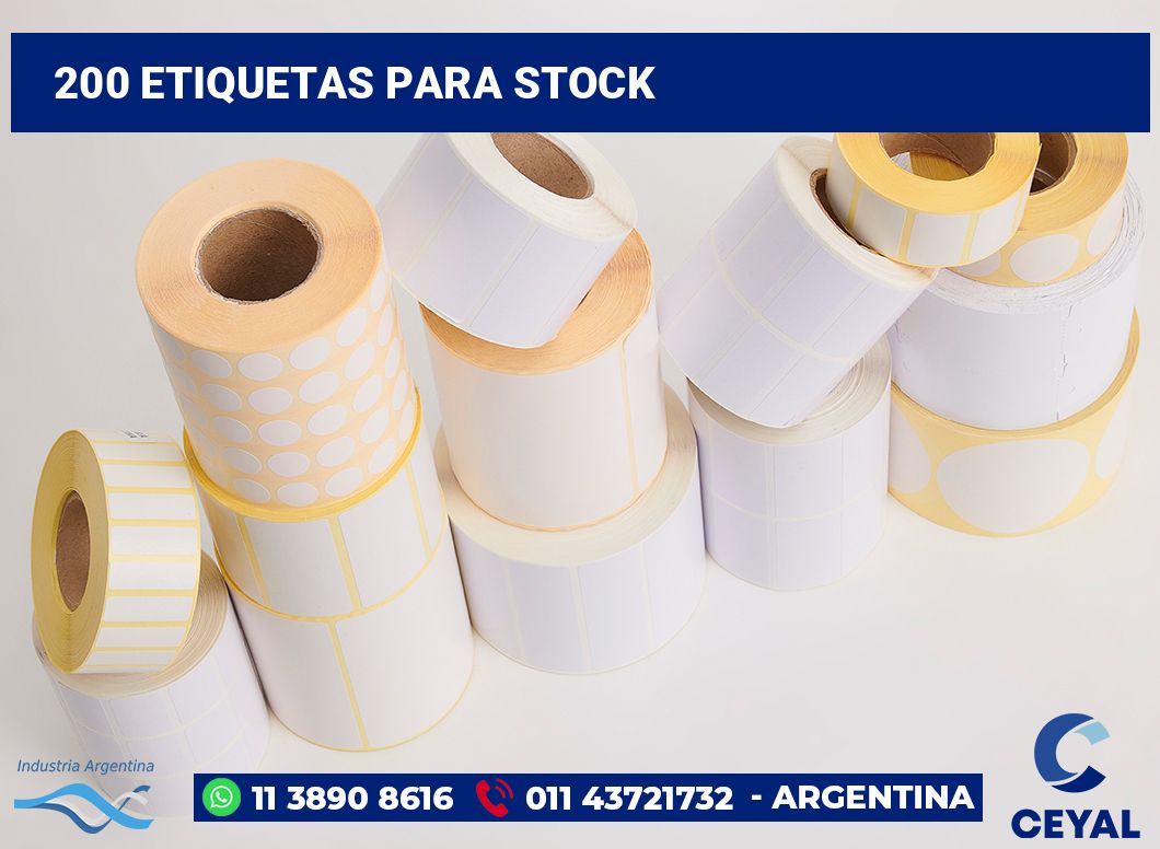 200 Etiquetas para stock