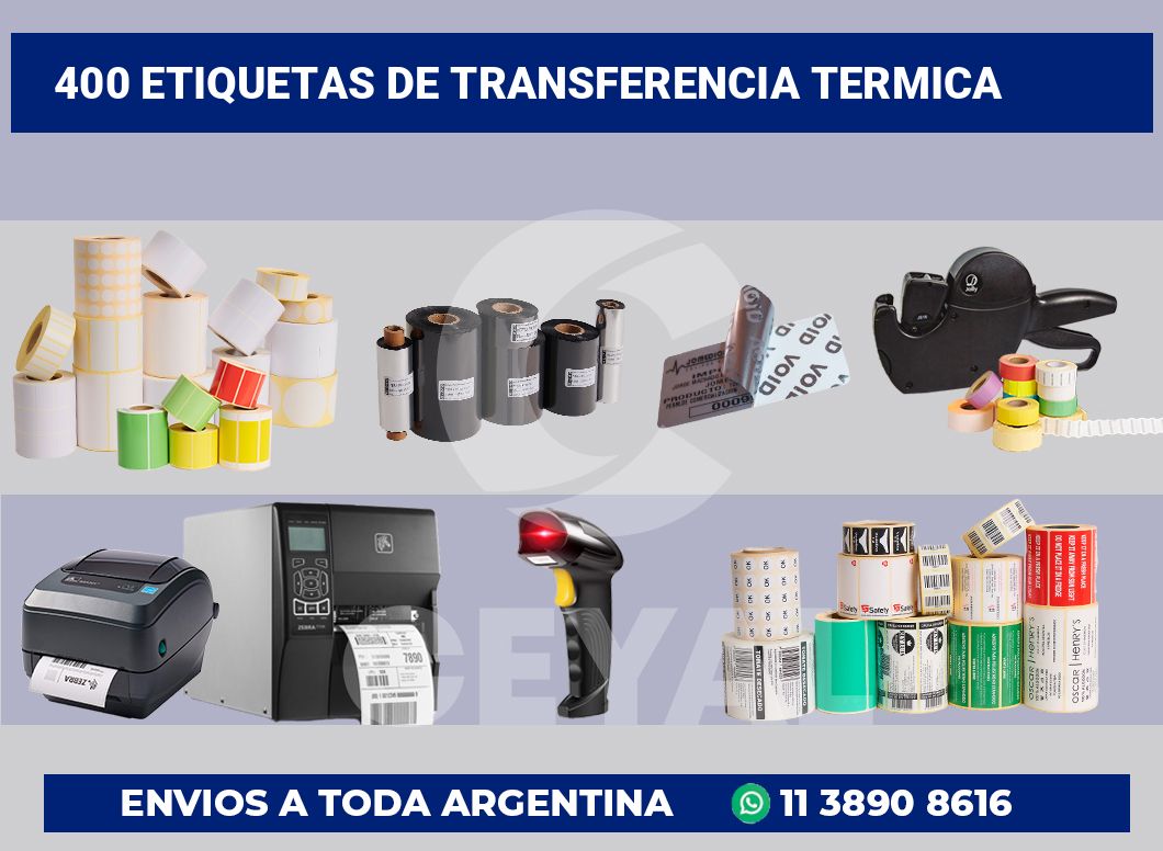 400 Etiquetas de transferencia termica