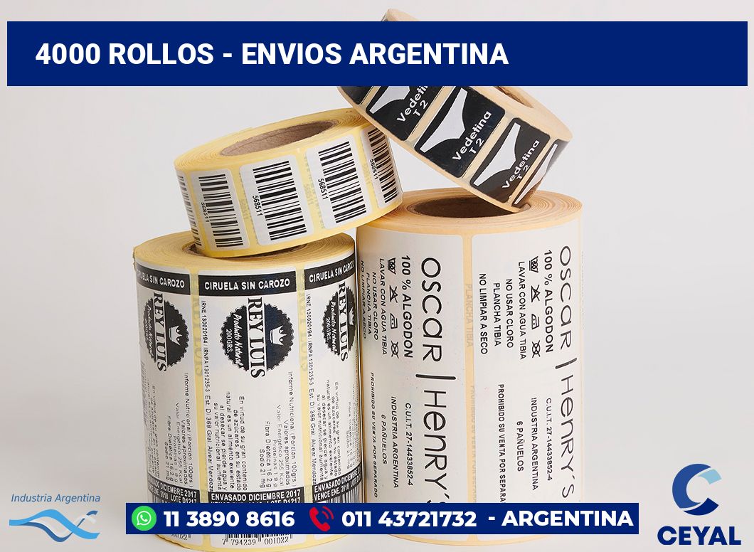 4000 Rollos - envios argentina