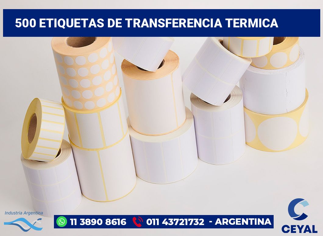 500 Etiquetas de transferencia termica