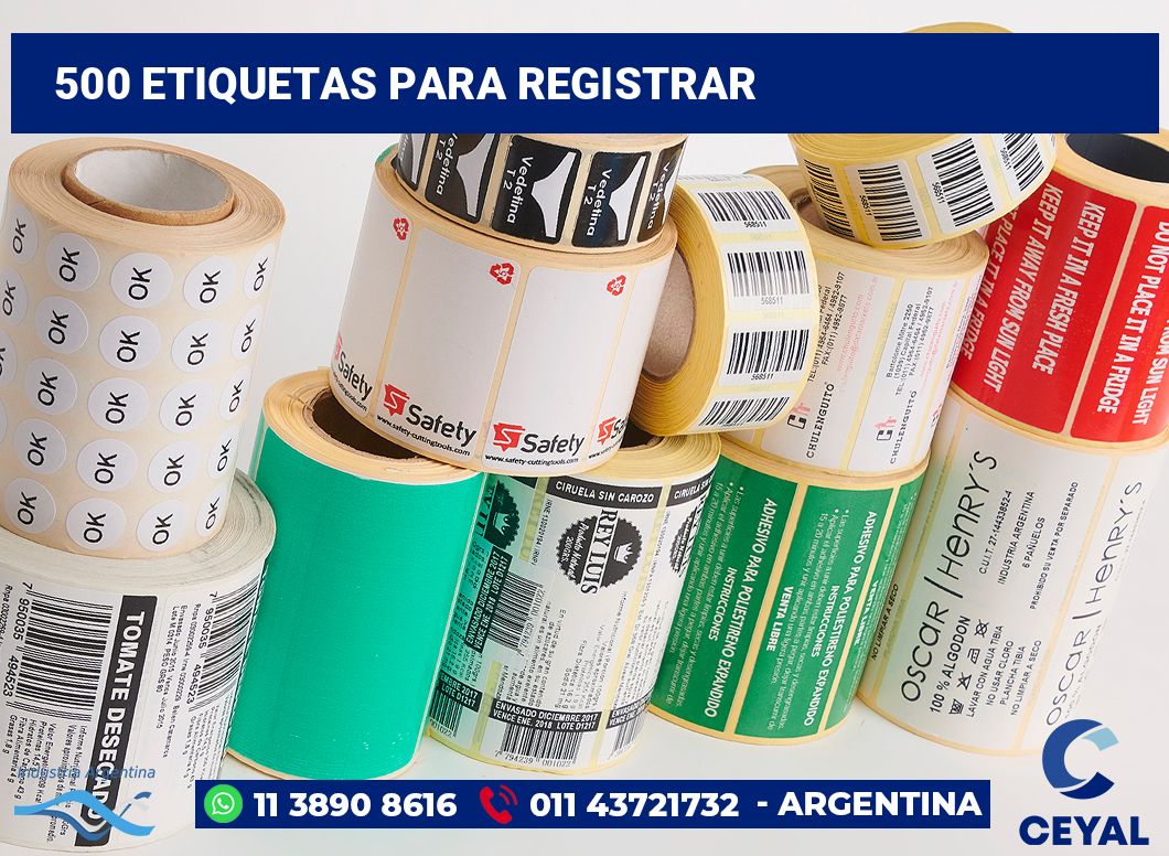 500 Etiquetas para registrar