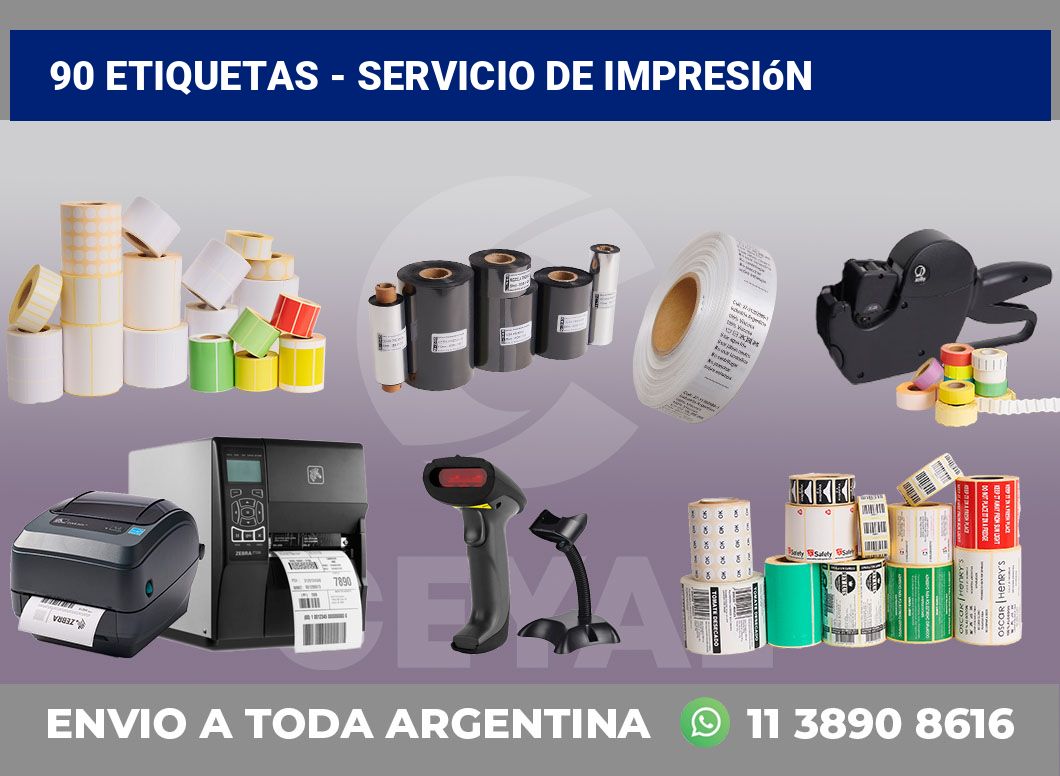 90 etiquetas – servicio de impresión