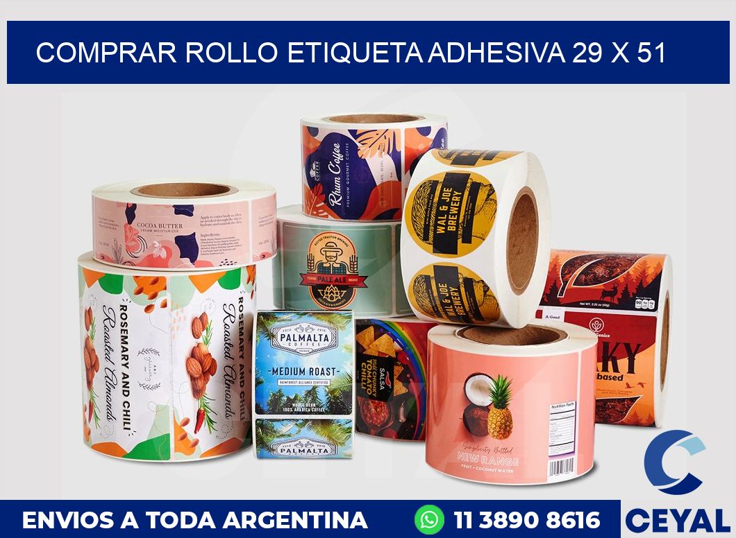 Comprar rollo etiqueta adhesiva 29 x 51