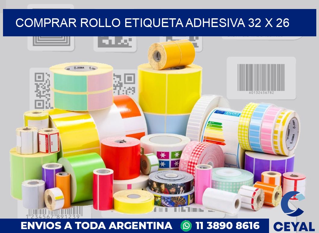 Comprar rollo etiqueta adhesiva 32 x 26