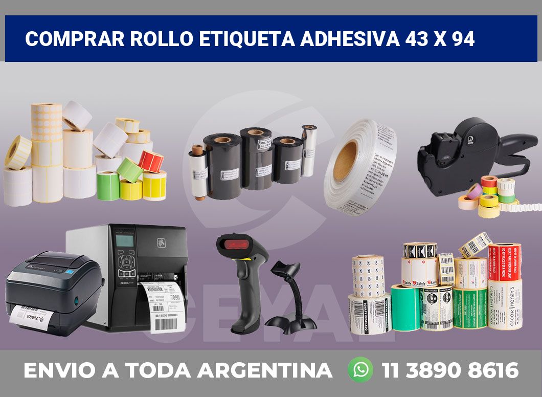 Comprar rollo etiqueta adhesiva 43 x 94