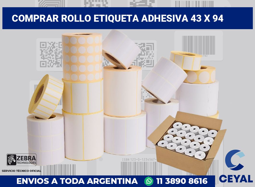 Comprar rollo etiqueta adhesiva 43 x 94