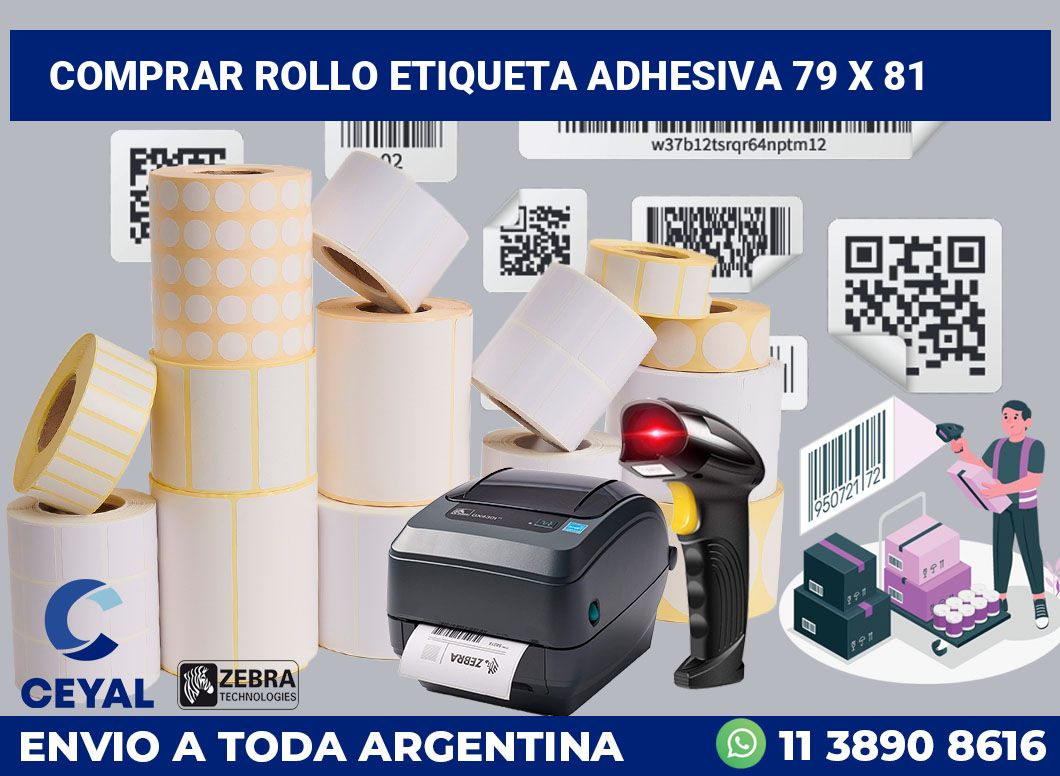 Comprar rollo etiqueta adhesiva 79 x 81