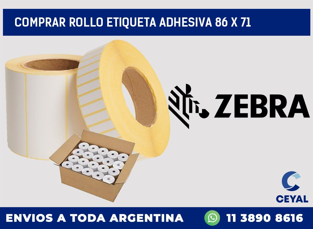 Comprar rollo etiqueta adhesiva 86 x 71