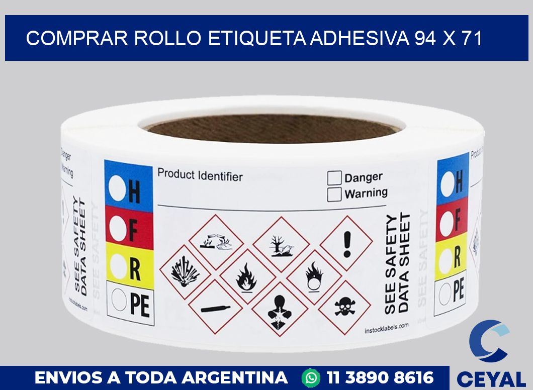 Comprar rollo etiqueta adhesiva 94 x 71
