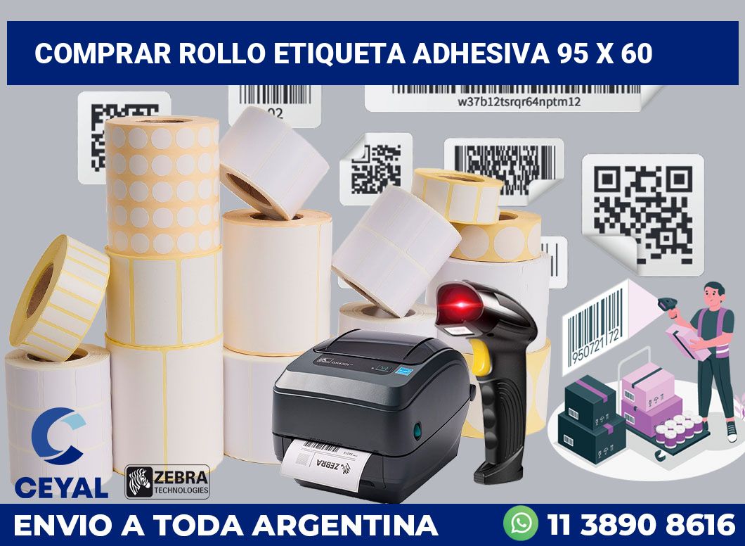 Comprar rollo etiqueta adhesiva 95 x 60