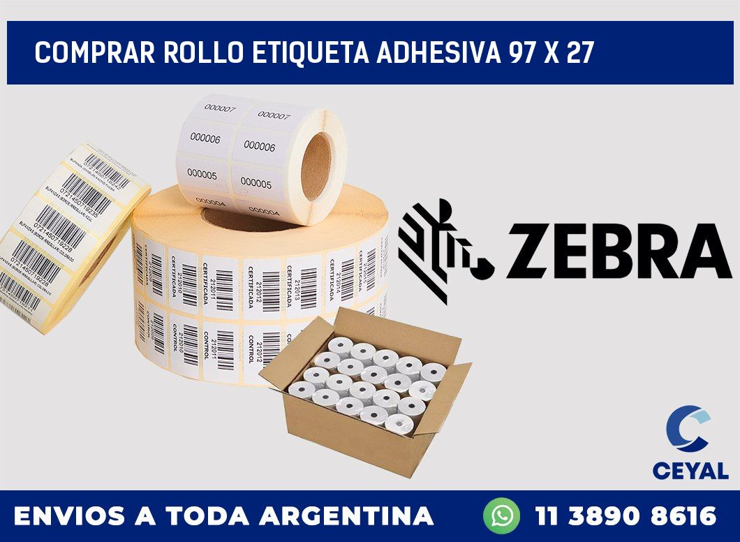 Comprar rollo etiqueta adhesiva 97 x 27
