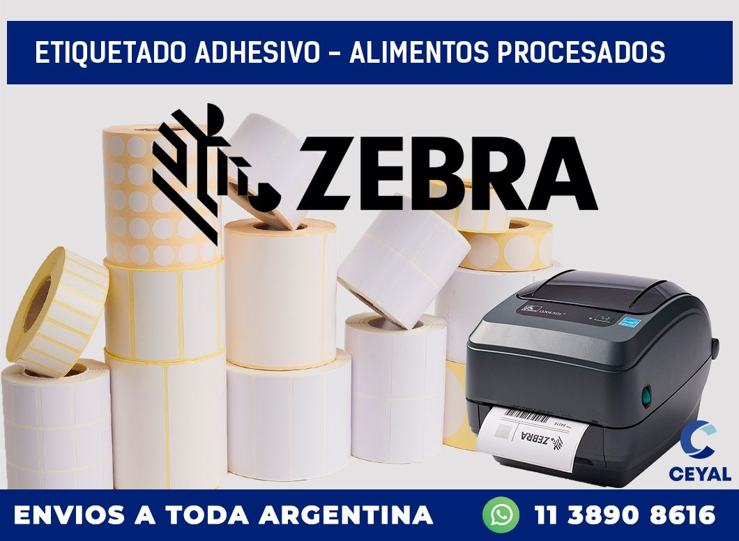 Etiquetado adhesivo - alimentos procesados
