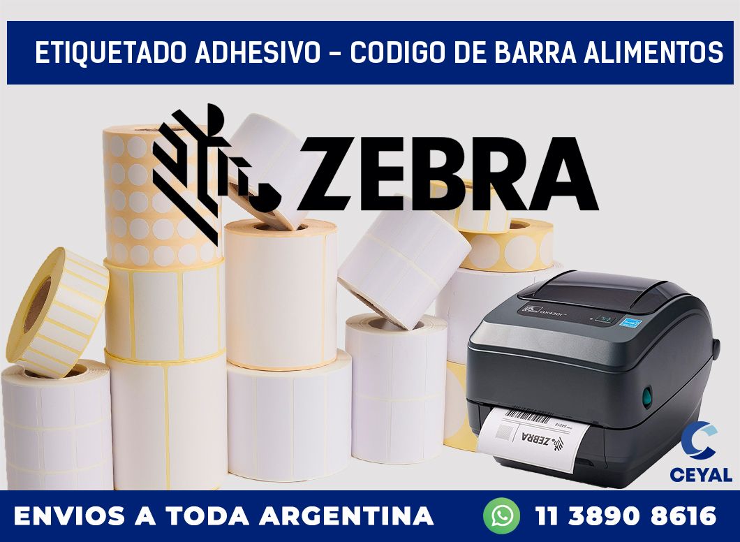 Etiquetado adhesivo - codigo de barra alimentos