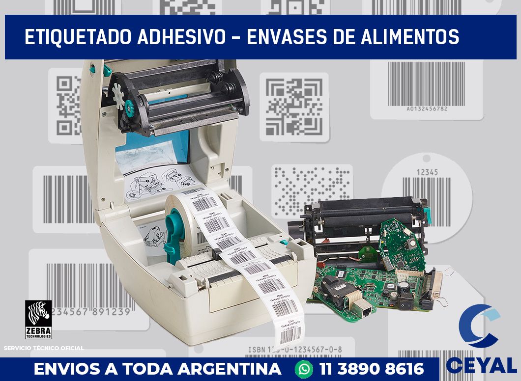 Etiquetado adhesivo - envases de alimentos