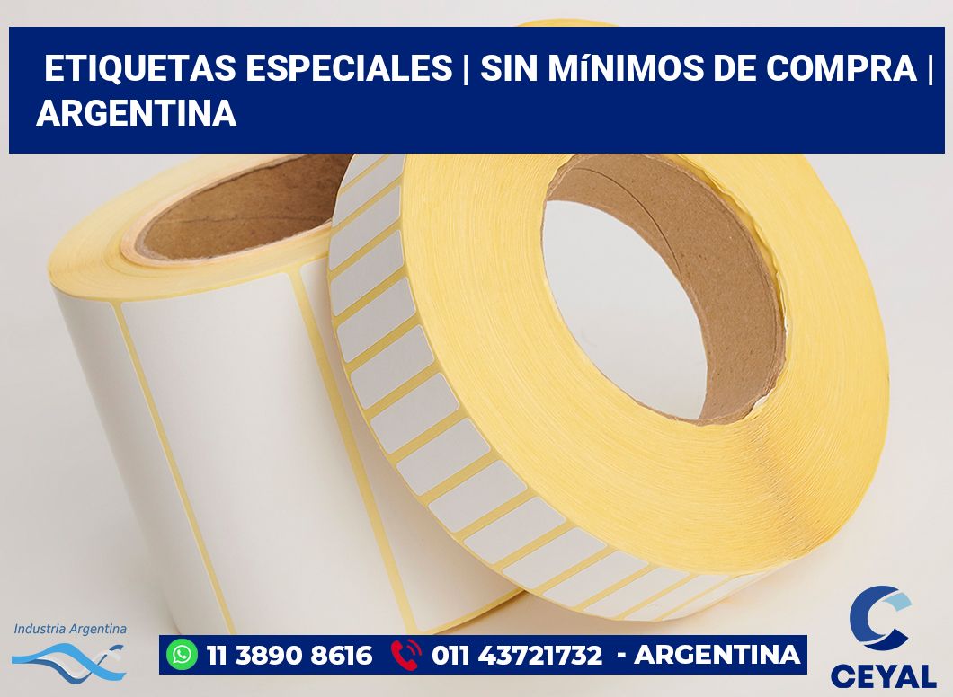 Etiquetas especiales | Sin mínimos de compra | Argentina