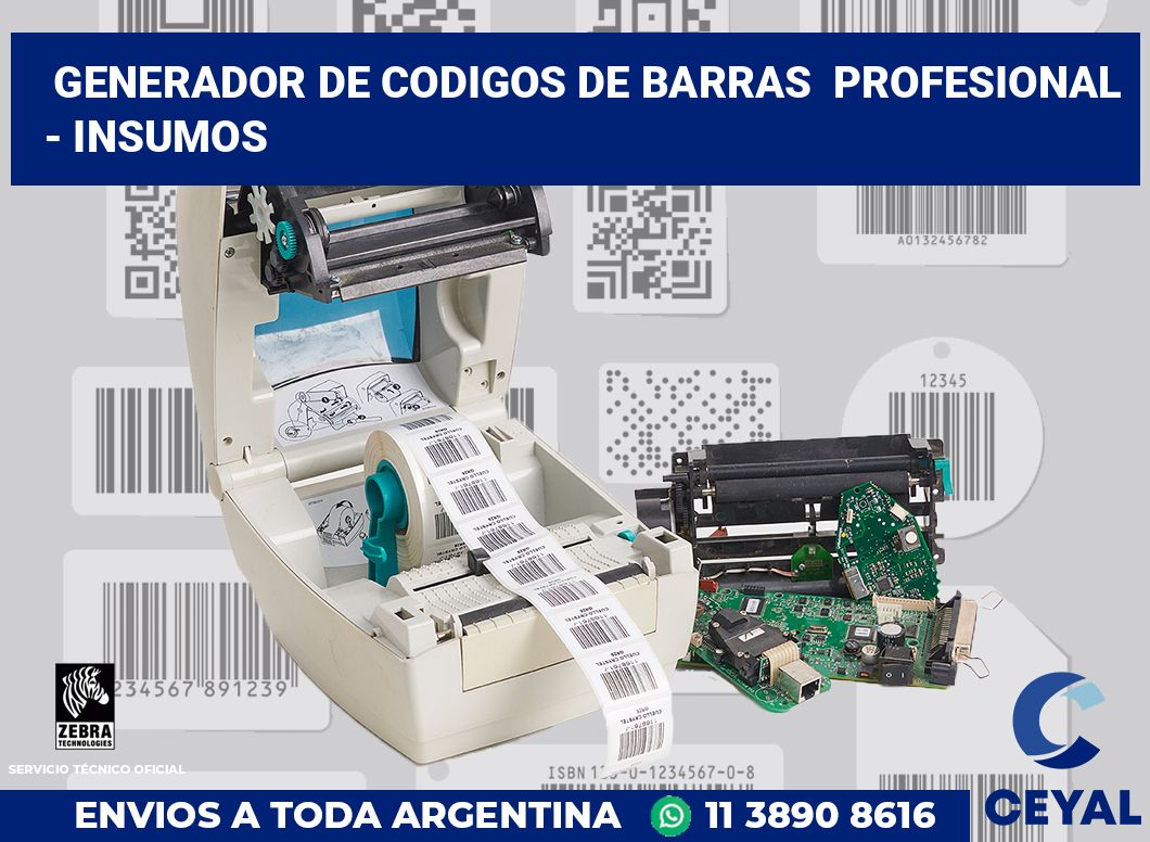 Generador de codigos de barras profesional - Insumos