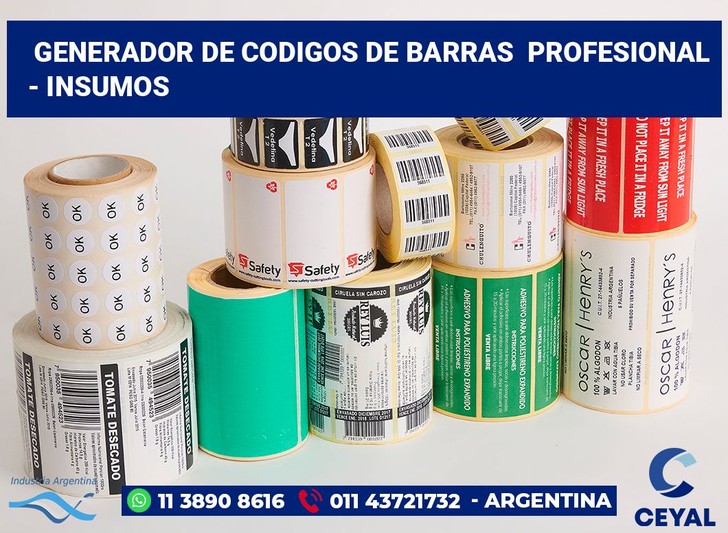 Generador de codigos de barras profesional - Insumos
