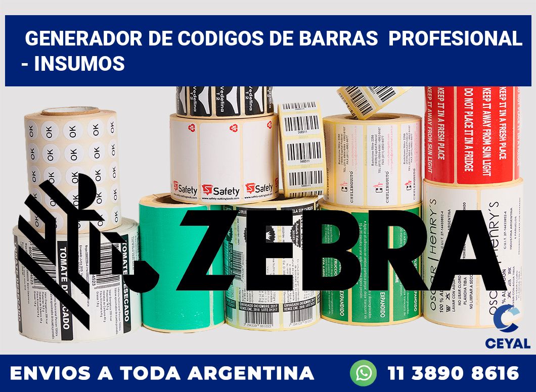 Generador de codigos de barras  profesional  – Insumos