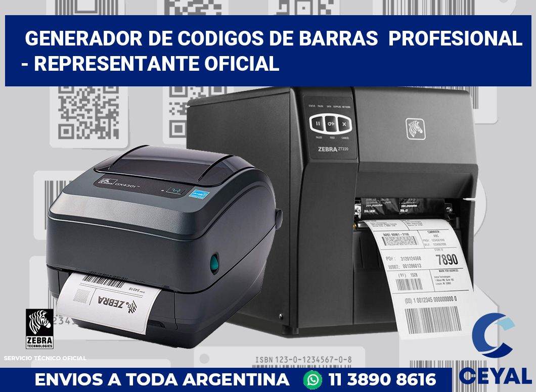 Generador de codigos de barras  profesional  - Representante oficial