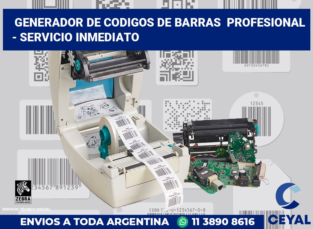 Generador de codigos de barras  profesional  - Servicio inmediato