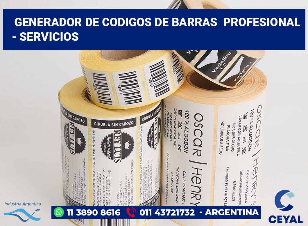 Generador de codigos de barras  profesional  - Servicios