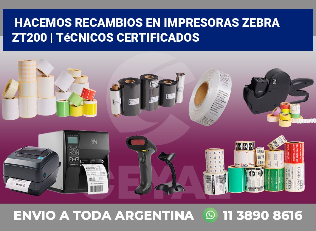 Hacemos recambios en impresoras Zebra ZT200 | Técnicos certificados