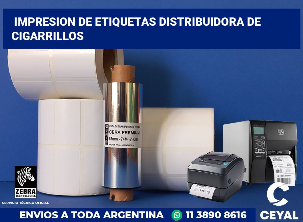 Impresion de etiquetas Distribuidora de cigarrillos