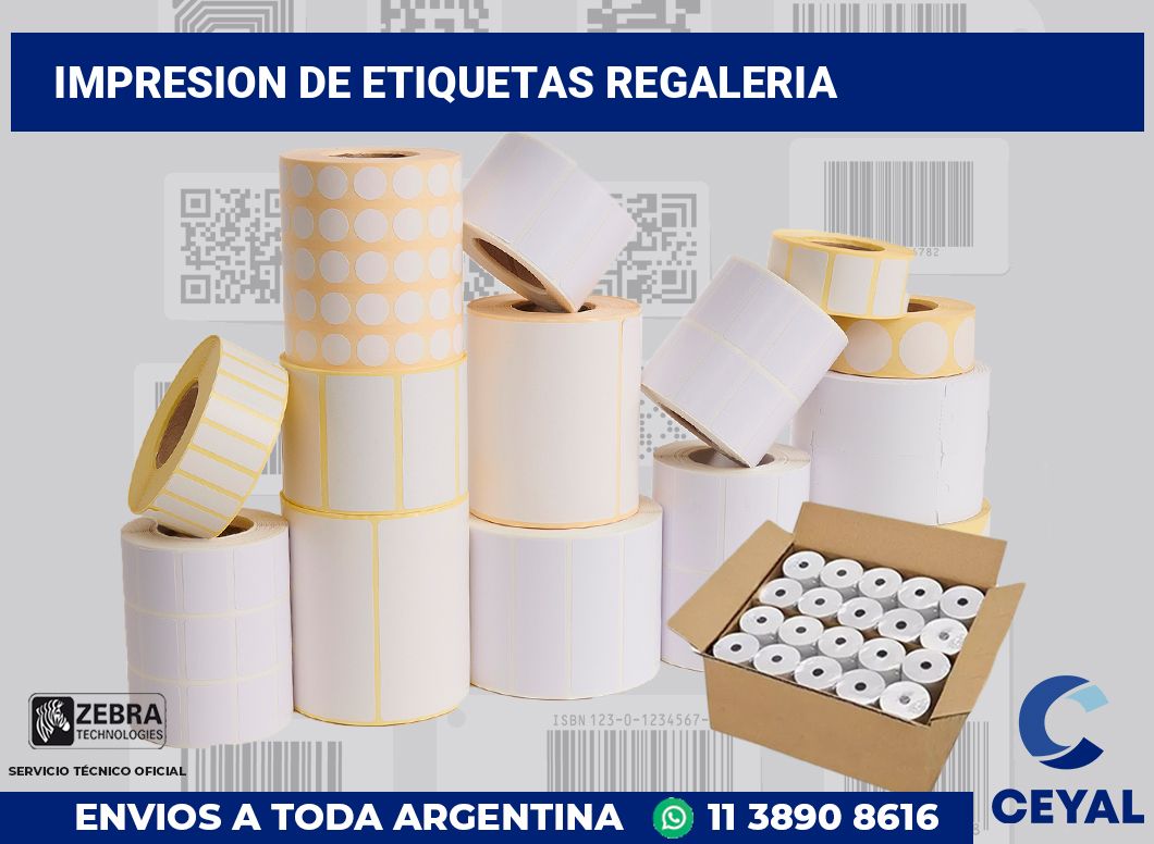 Impresion de etiquetas regaleria