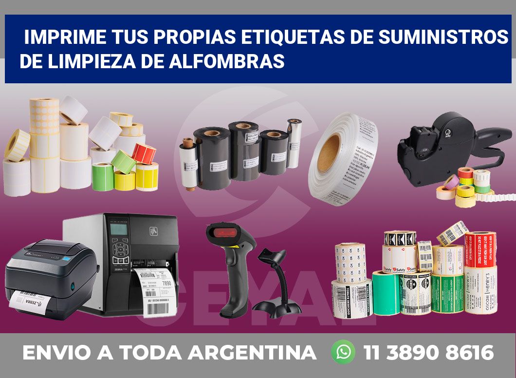 Imprime tus Propias Etiquetas de Suministros de Limpieza de Alfombras