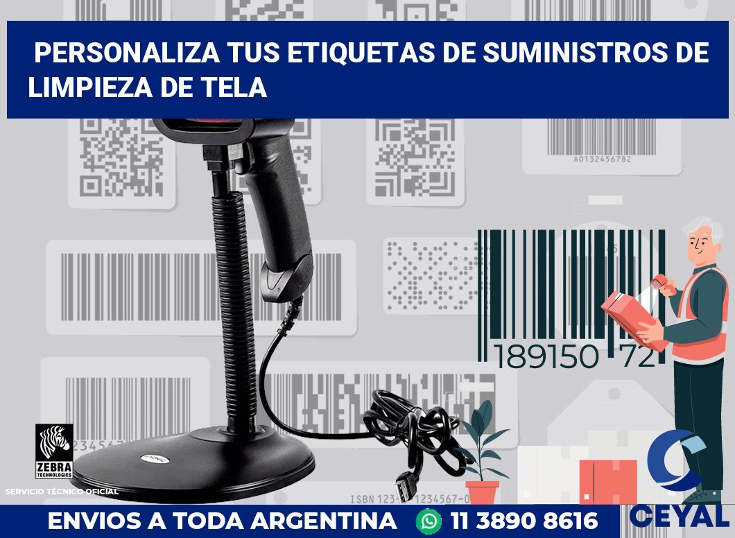 Personaliza tus Etiquetas de Suministros de Limpieza de Tela
