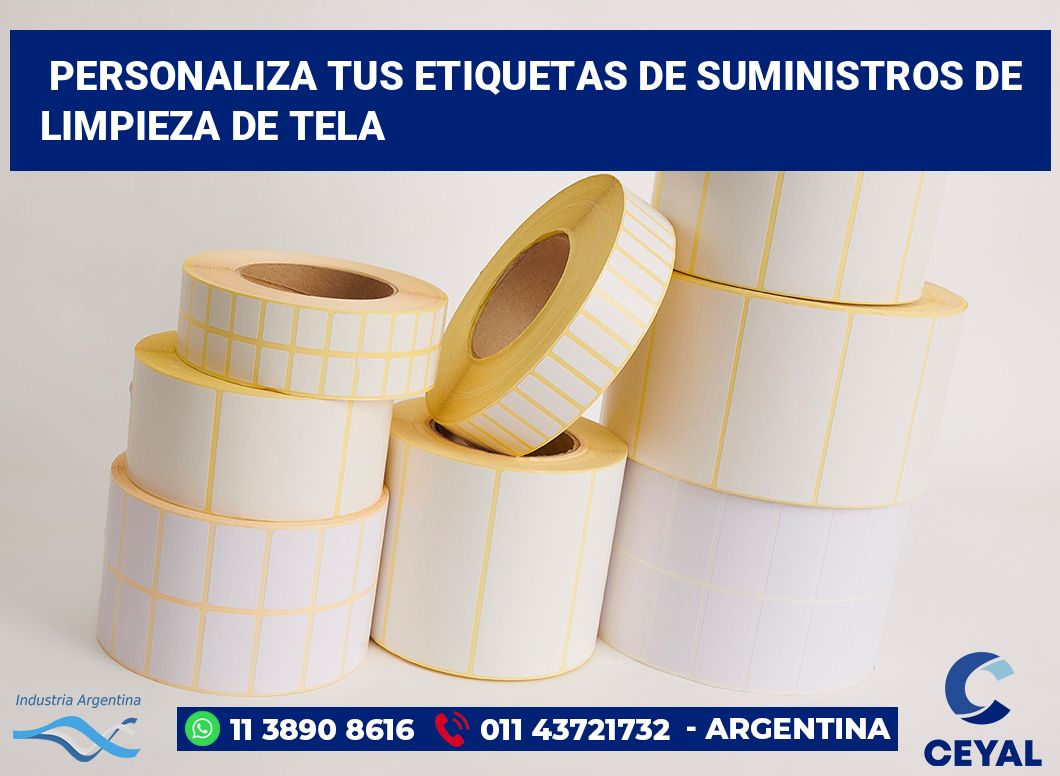 Personaliza tus Etiquetas de Suministros de Limpieza de Tela
