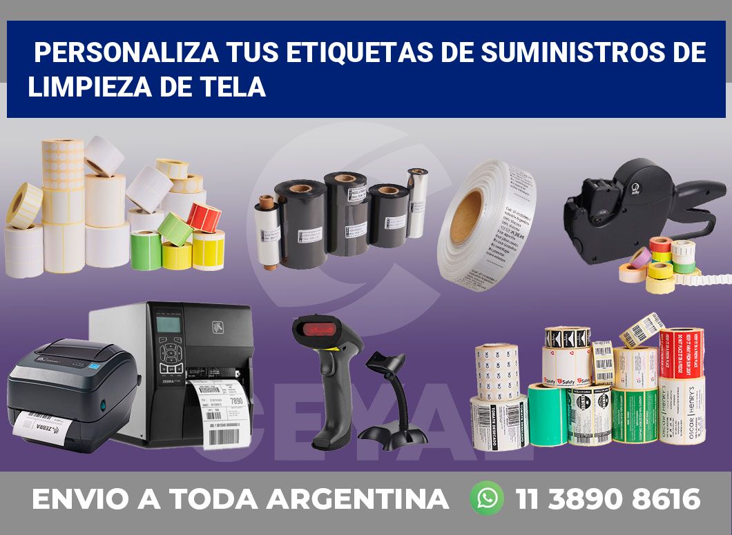 Personaliza tus Etiquetas de Suministros de Limpieza de Tela