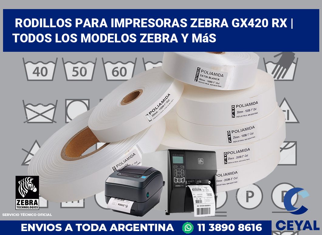 Rodillos para impresoras Zebra GX420 RX | Todos los modelos Zebra y más