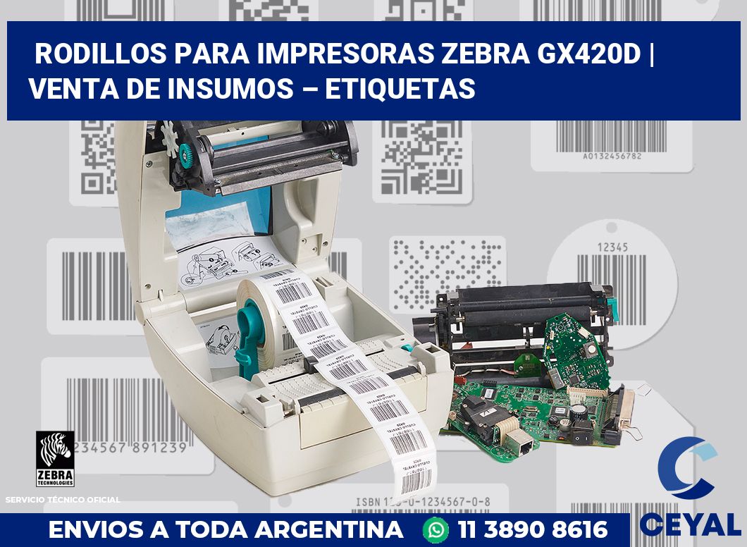 Rodillos para impresoras Zebra GX420d | Venta de insumos – Etiquetas