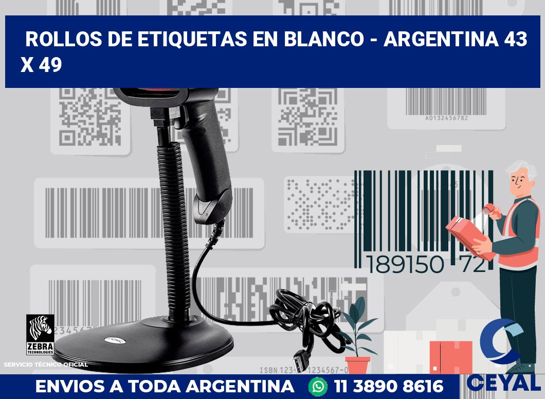 Rollos de etiquetas en blanco - Argentina 43 x 49