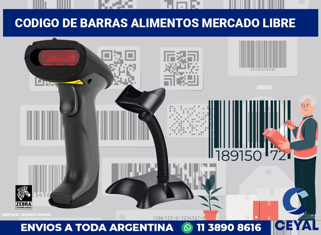 codigo de barras alimentos Mercado Libre