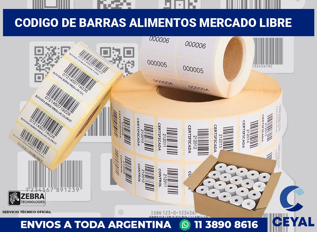 codigo de barras alimentos Mercado Libre