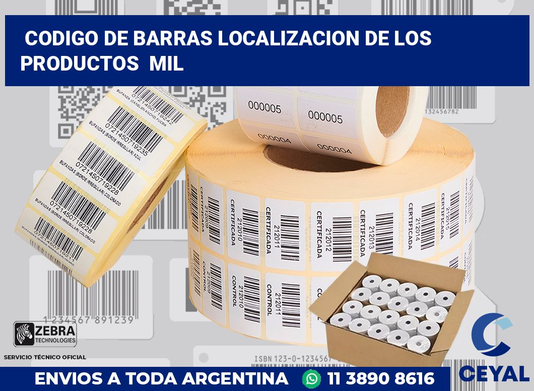 codigo de barras localizacion de los productos  mil