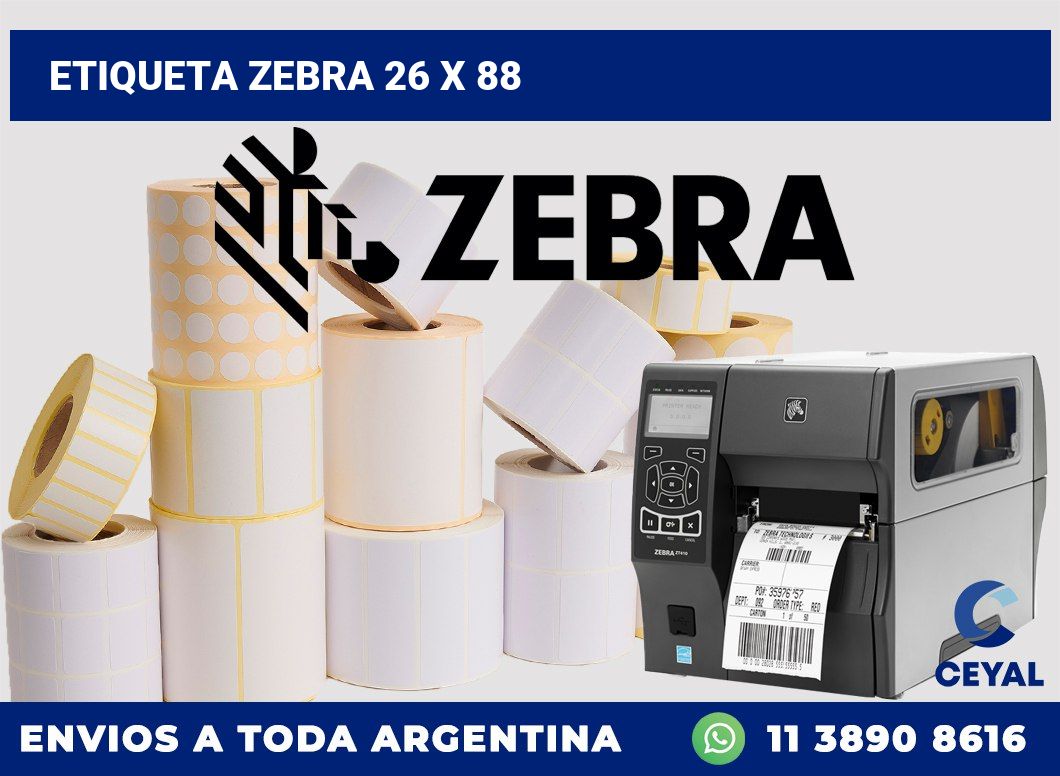 etiqueta zebra 26 x 88