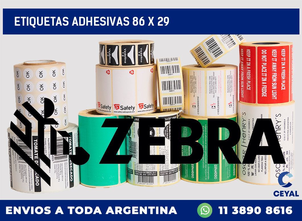 etiquetas adhesivas 86 x 29