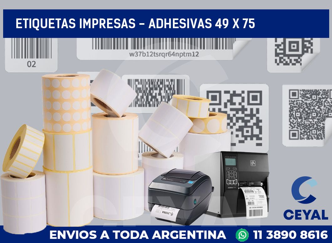 etiquetas impresas - Adhesivas 49 x 75