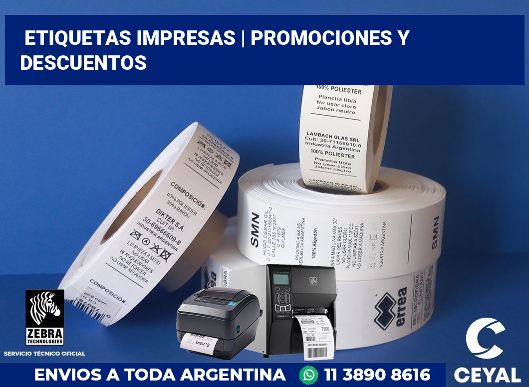 etiquetas impresas | Promociones y descuentos