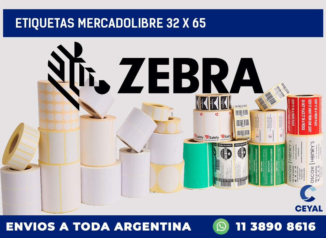 etiquetas mercadolibre 32 x 65