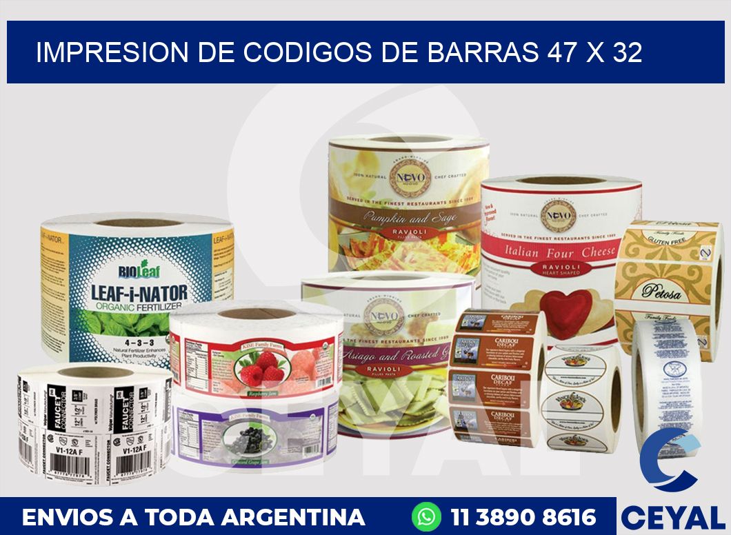 impresion de codigos de barras 47 x 32