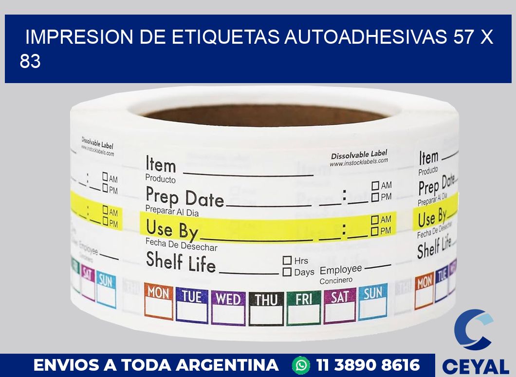 impresion de etiquetas autoadhesivas 57 x 83