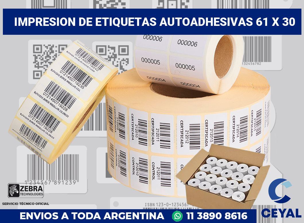 impresion de etiquetas autoadhesivas 61 x 30