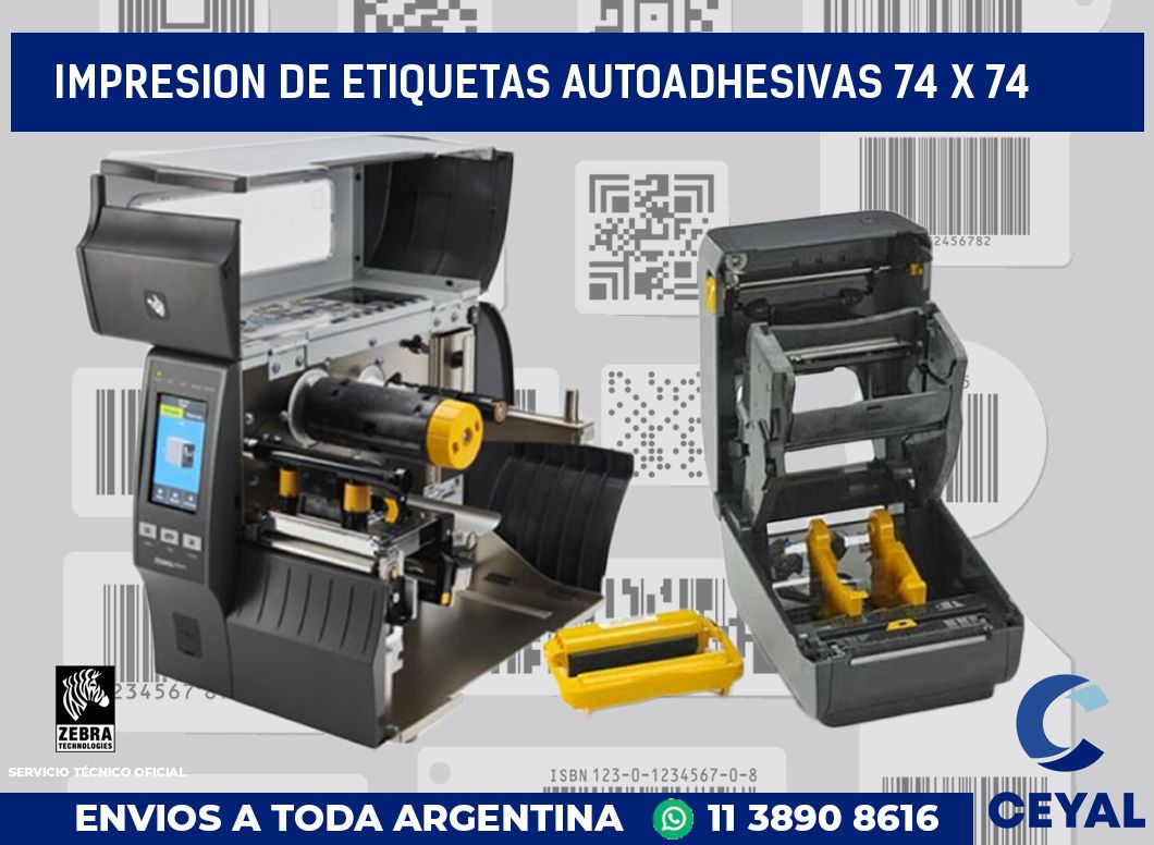 impresion de etiquetas autoadhesivas 74 x 74